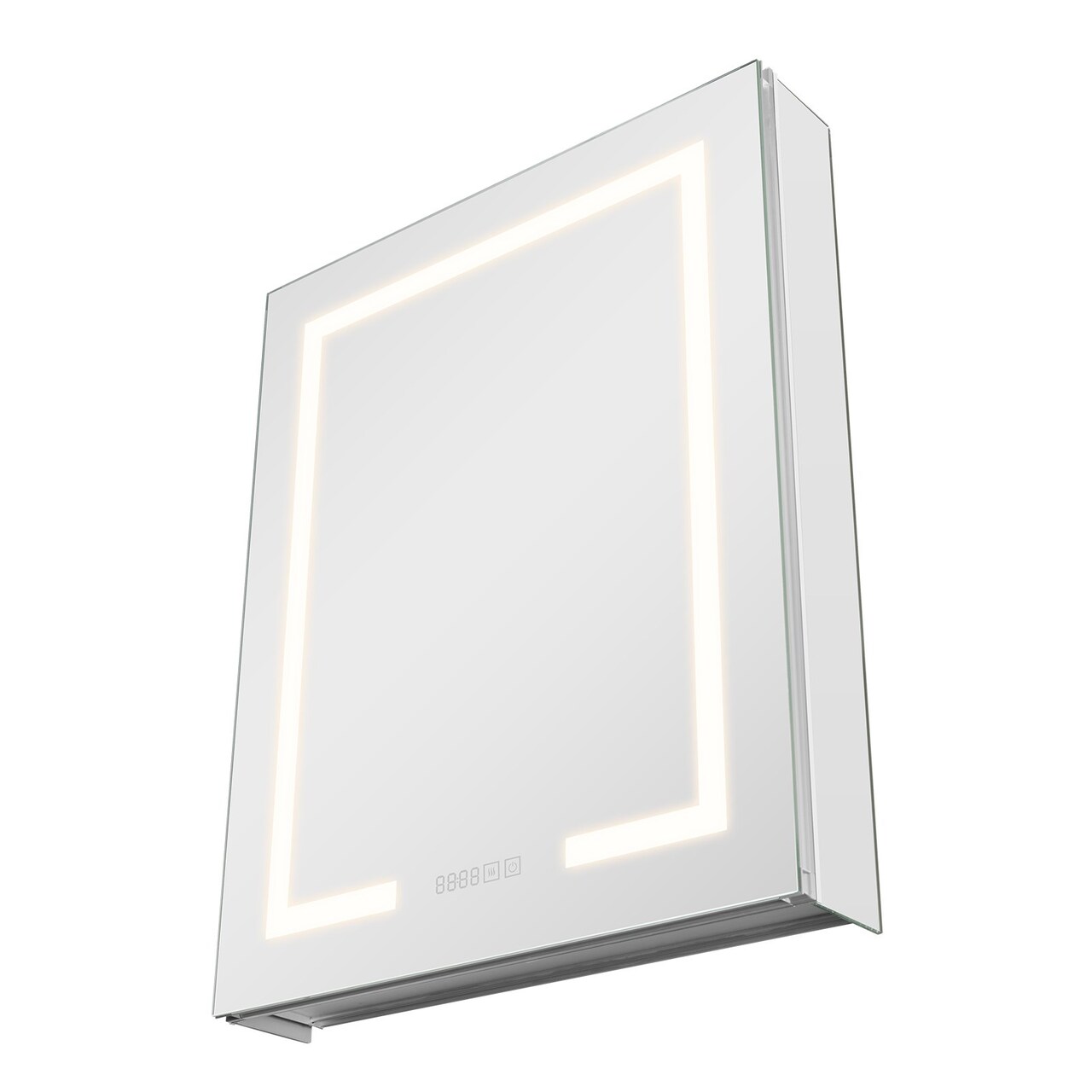 Clear LED Bathroom Mirror Cabinet with Anti-Fog, Dimmable Light and Adjustable Shelves